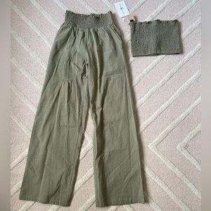 NWT Hers & Mine crop top and pant set